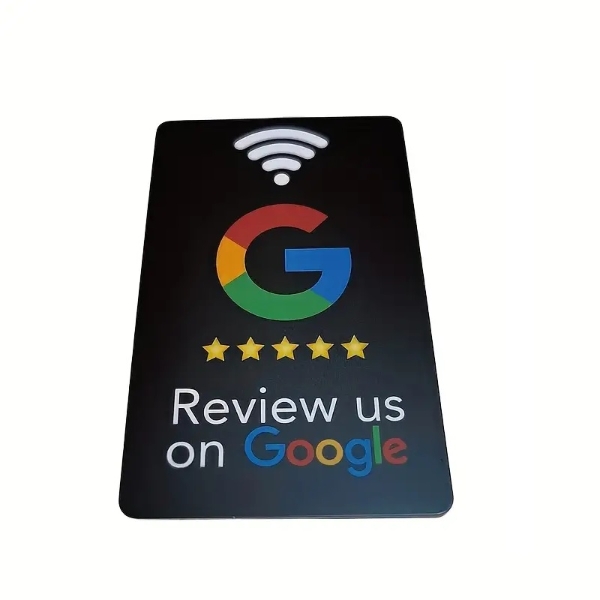Obrazek Review us on Google Black Plastic Card with NFC CHIP. 70102302 (DE,SE,NO,FI,RO,PL)
