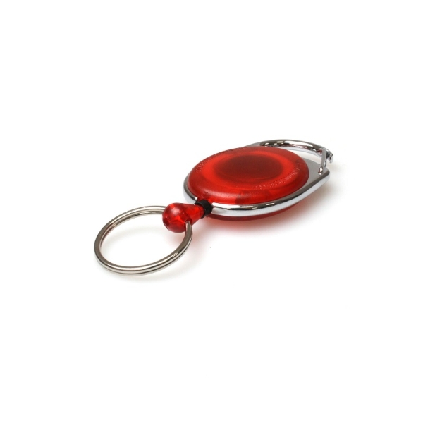 Obrazek Red carabiner ID badge reel with key ring. 60270192 (DE,SE,NO,FI,RO,PL)