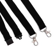 Obrazek Black Event Double Clip lanyard / keyhanger 15 mm with metal trigger clips. 60270761 (DE,SE,NO,FI,RO,PL)